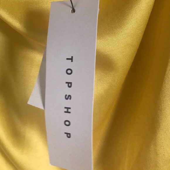 Topshop NWT Yellow Satin Slip on Dress Sz 6 - Picture 10 of 12